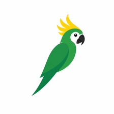 Full body lorito.me parrot logo